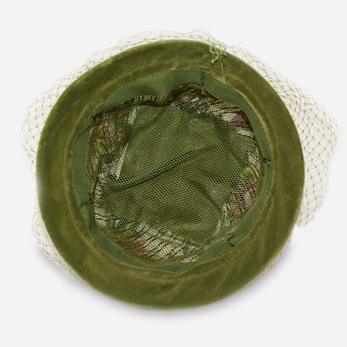 vintage 50s green floral hat