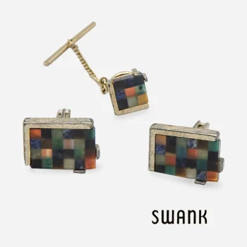 Signed Swank Multi Color Lucite Cufflinks