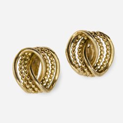 gold bergere clip earrings