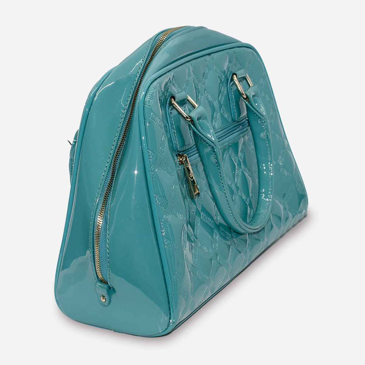 turquoise bowler bag