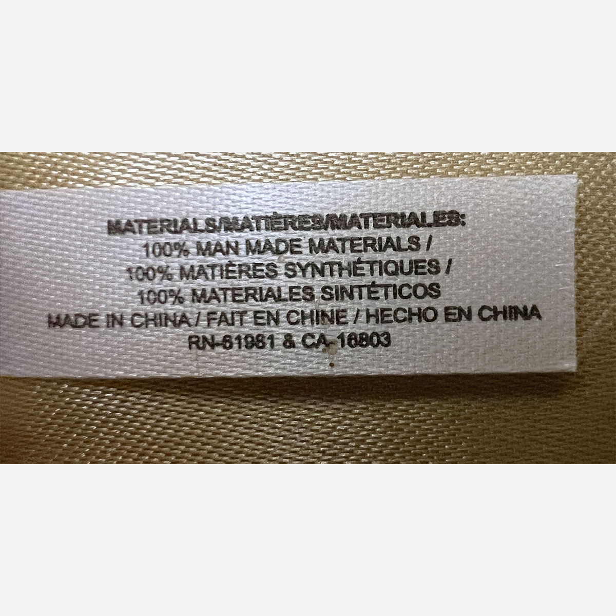 Avon RN textile number label