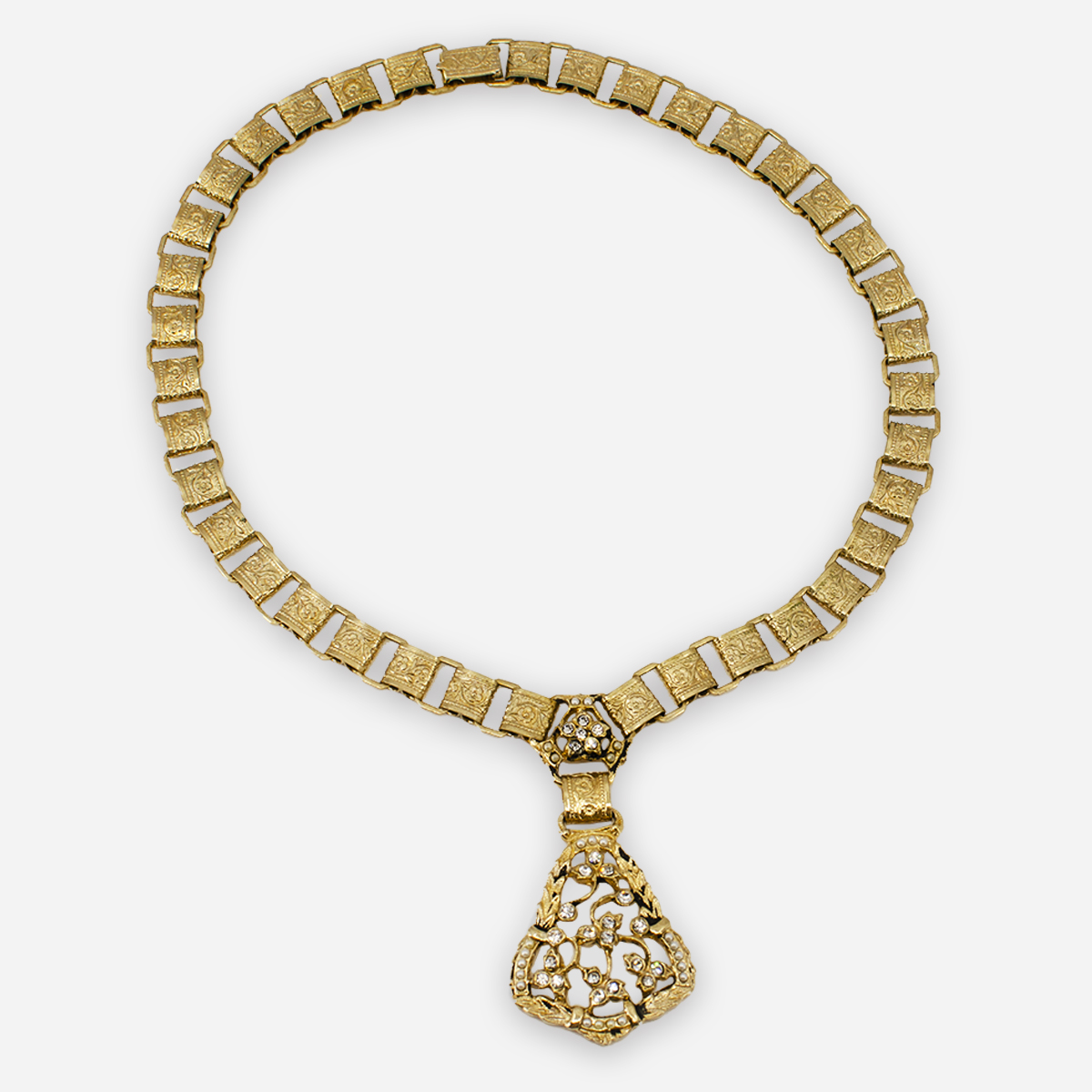 gold book chain necklace