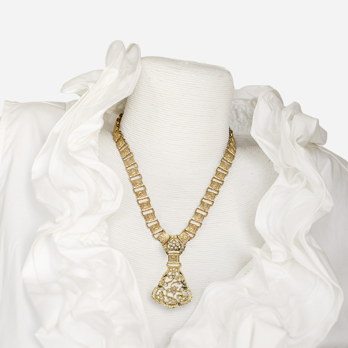 gold book chain necklace