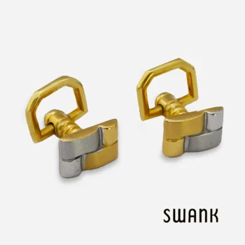 Signed swank Gold and silver cufflinks