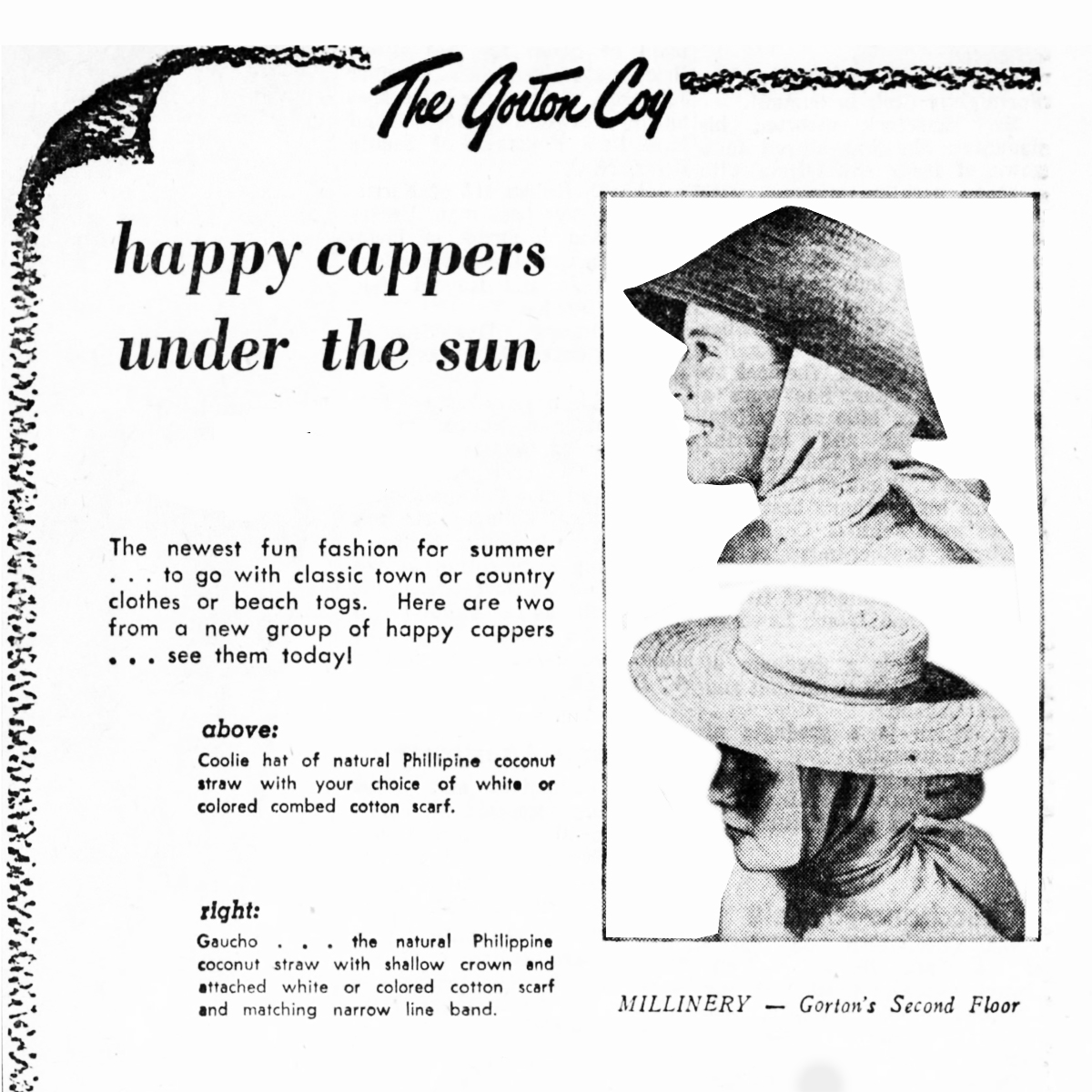 Happy Cappers straw hat ad