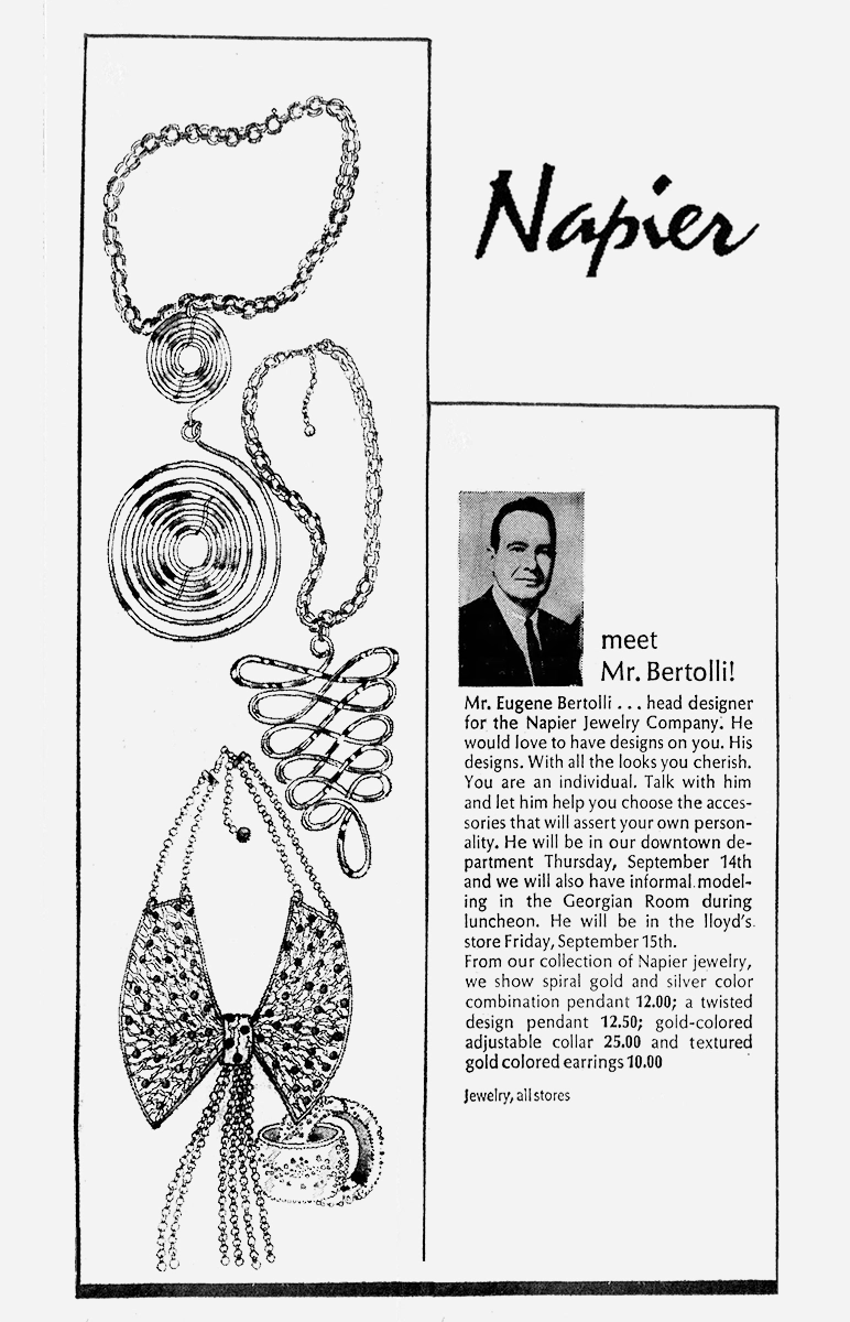 Napier Eugene Bertolli 1972 ad