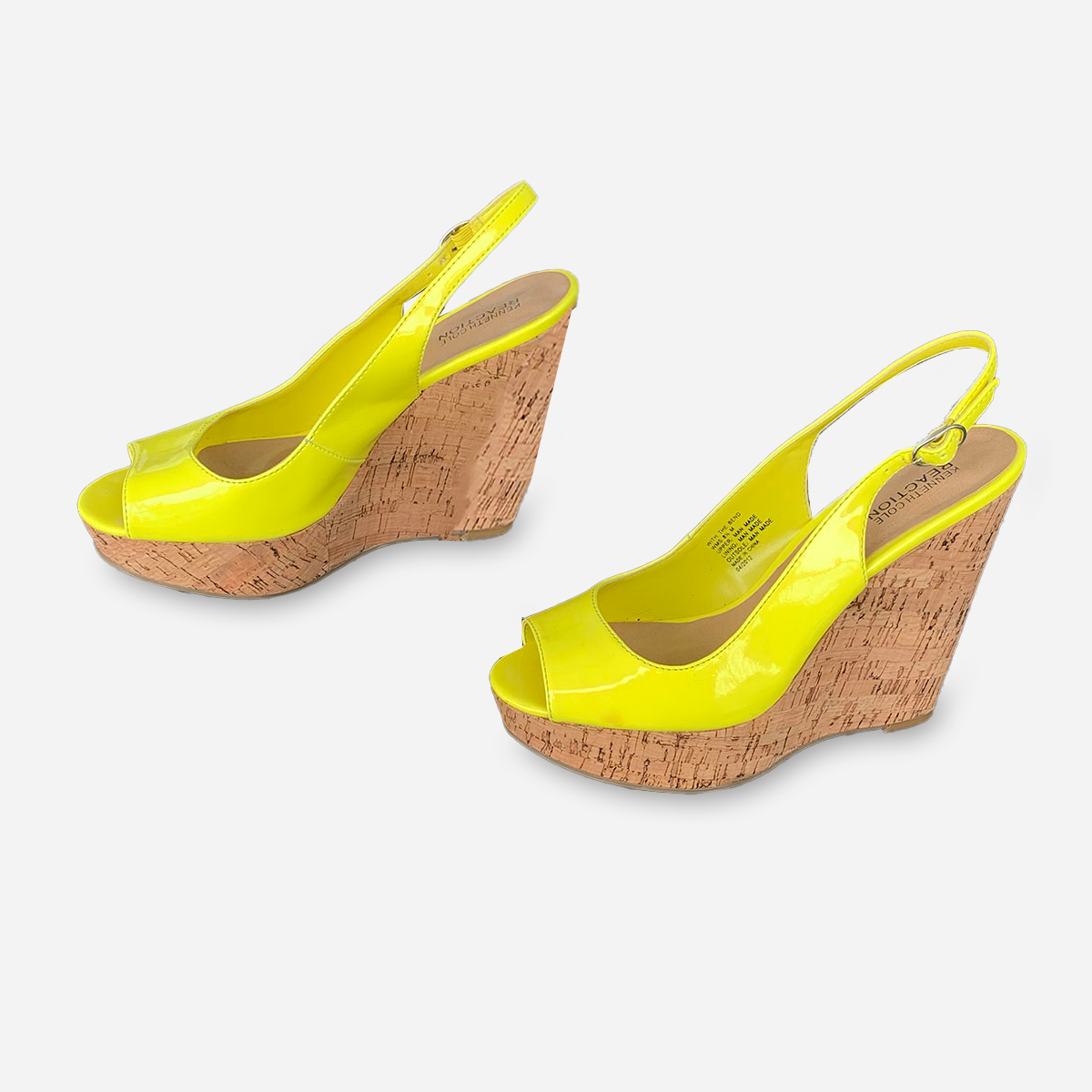 Open toe Yellow Patent Leather Shoes