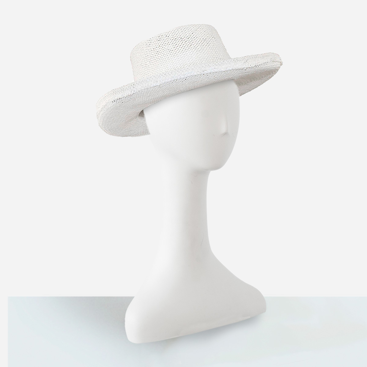 White wide brim sun hat