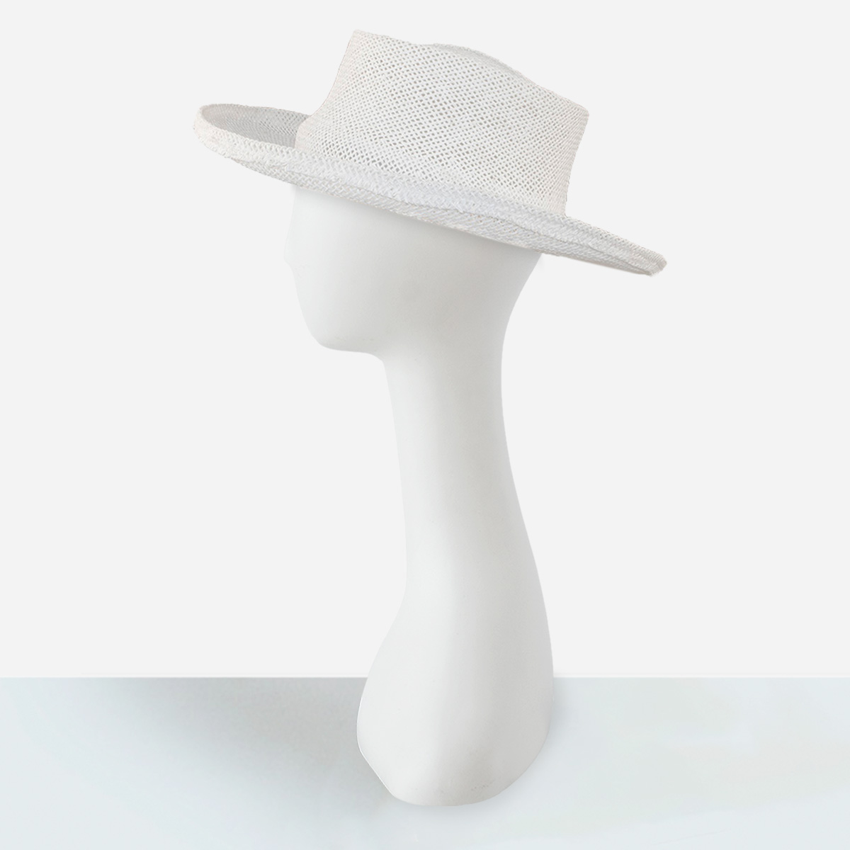 White wide brim hat