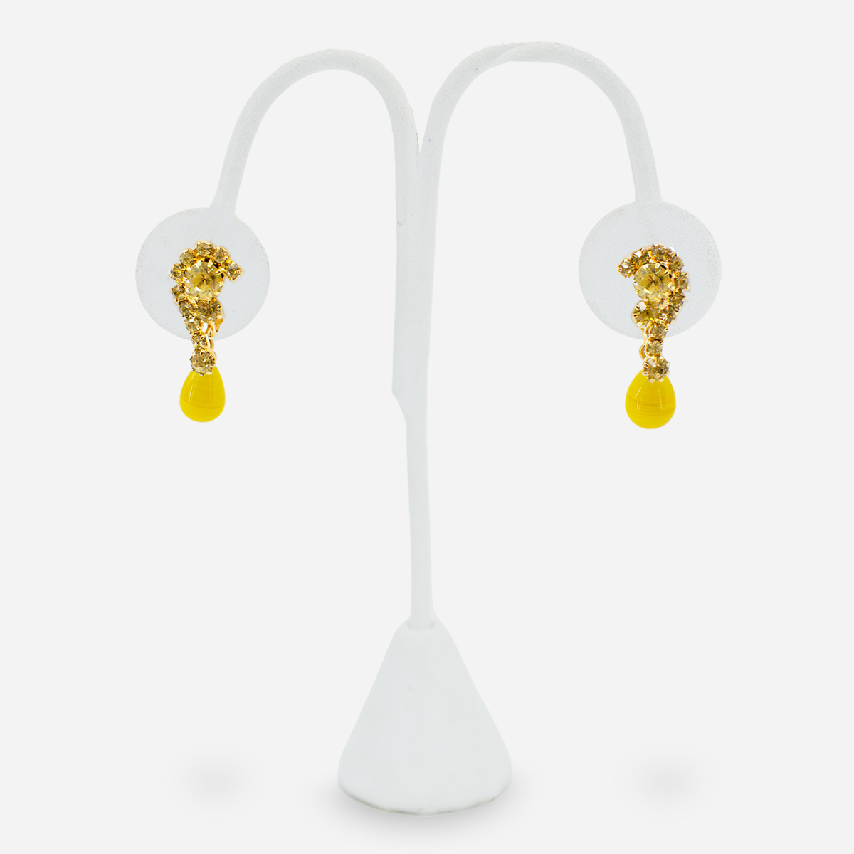 yellow rhinestone earrings
