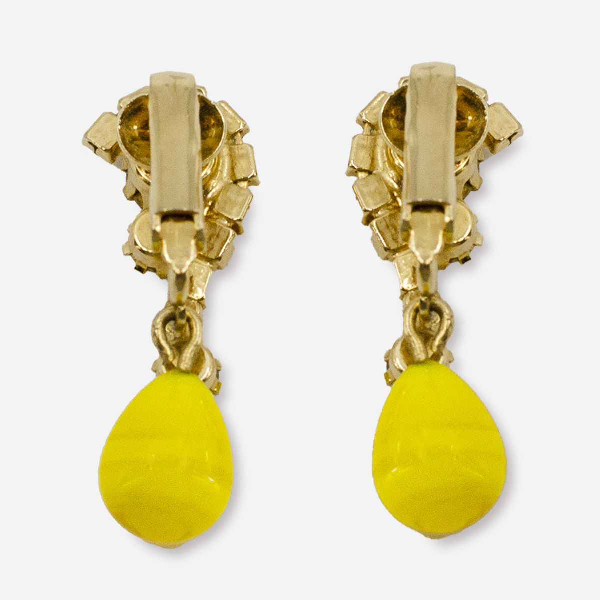 Striated yellow glass beads