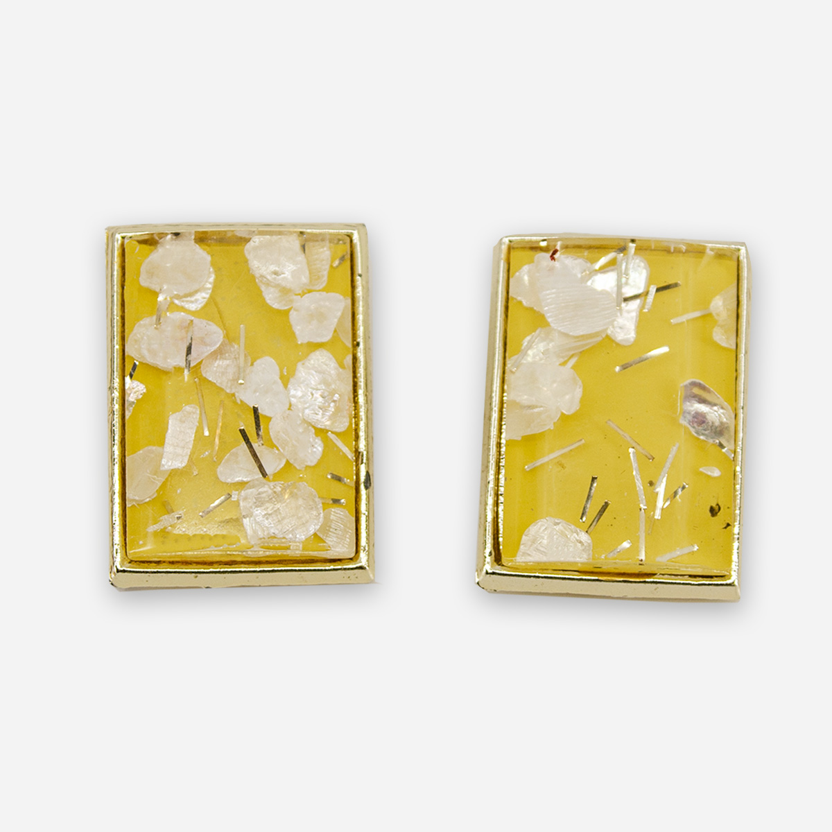Yellow lucite earrings