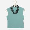 aqua blue knit shell aqua blue knit shell