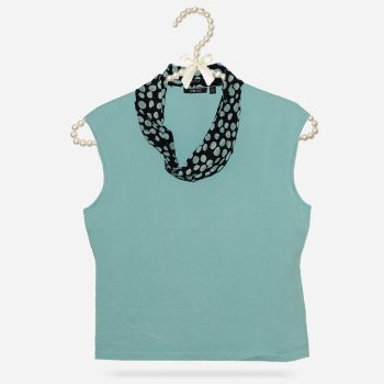 aqua blue knit shell