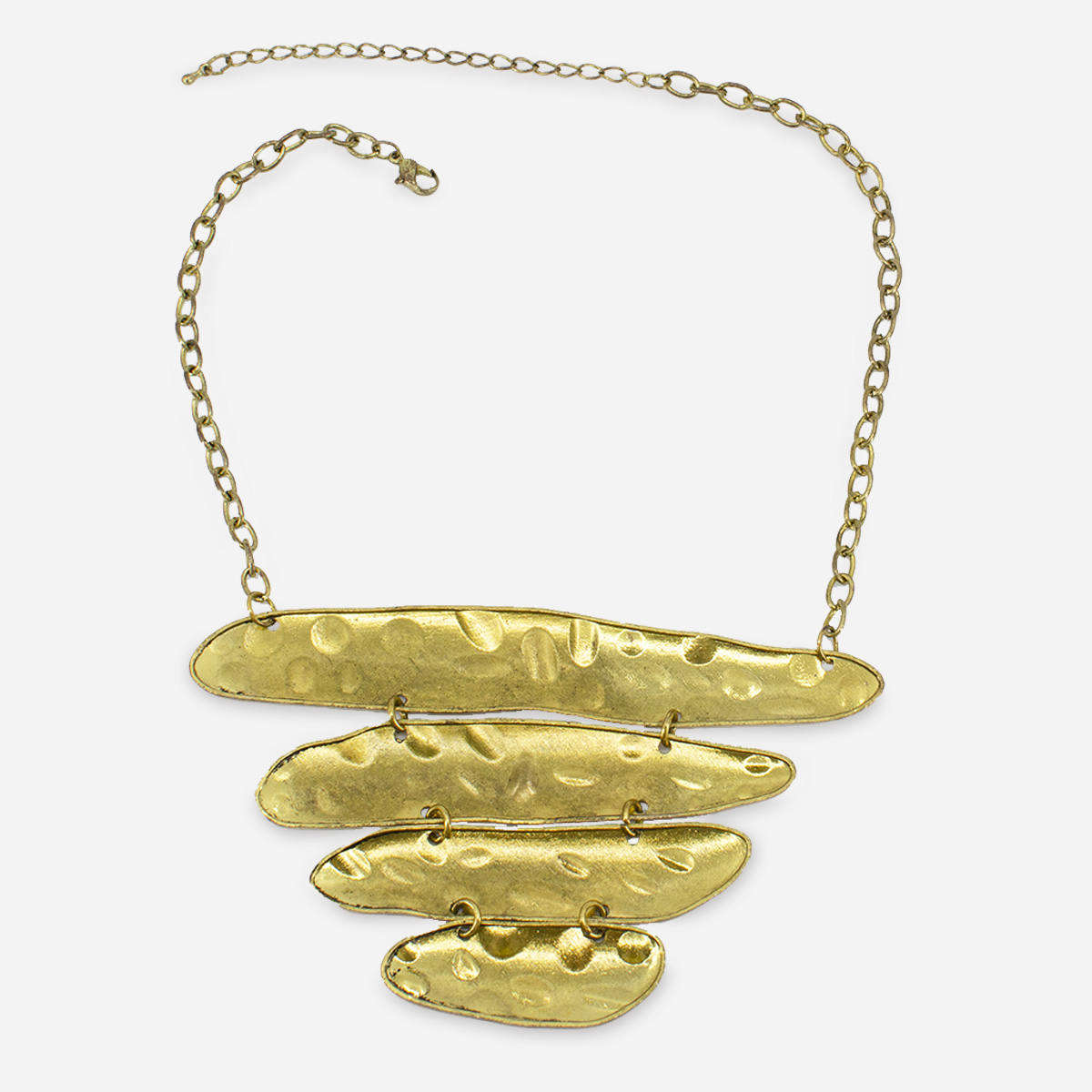Brutalist brass necklace