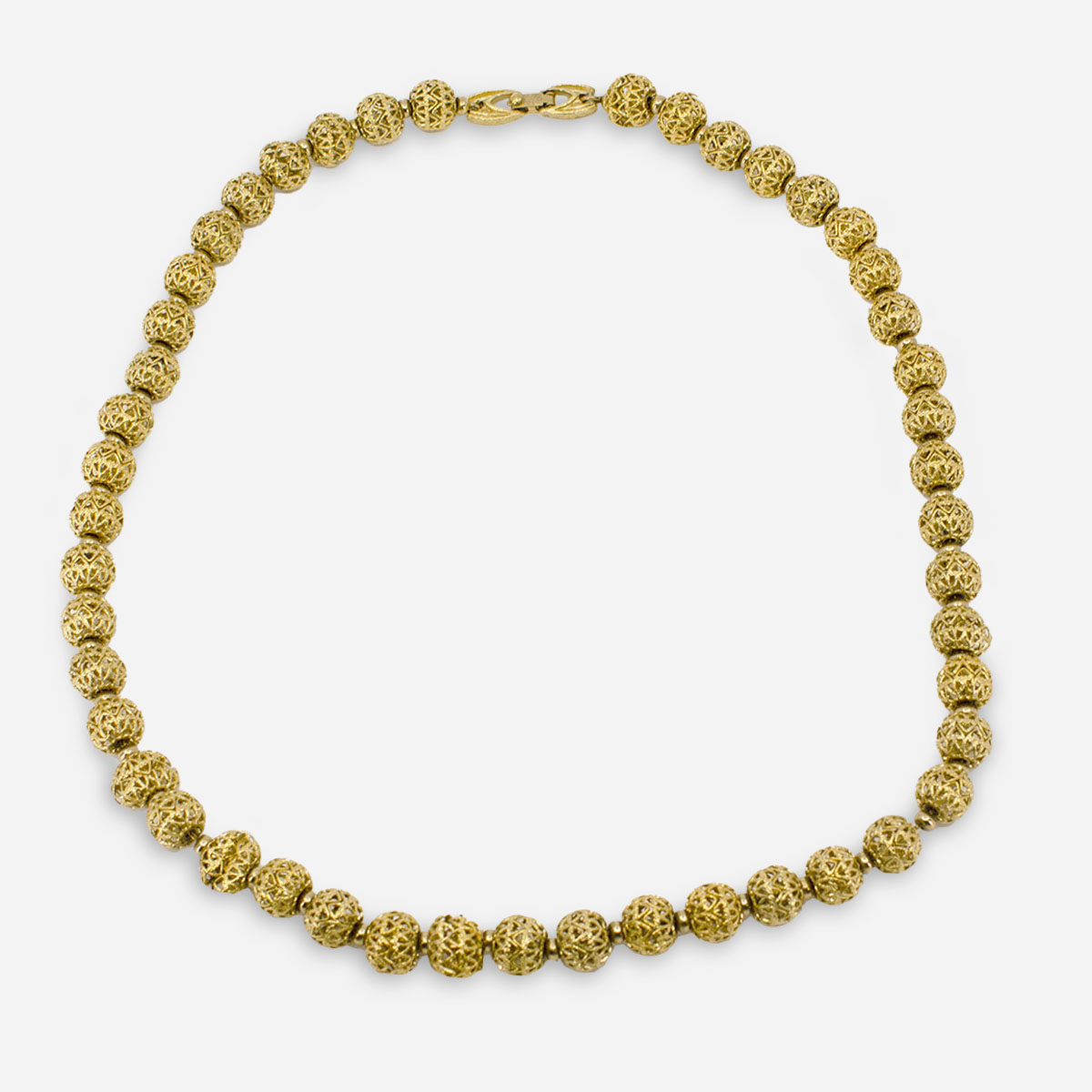 Gold filigree beaded necklace by monet