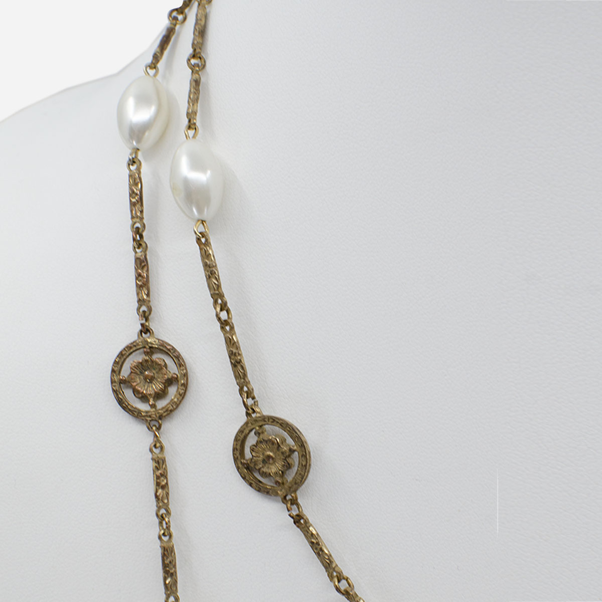 Edwardian gold and pearl necklace