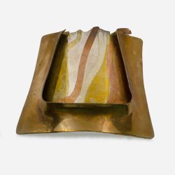 modernist copper brooch