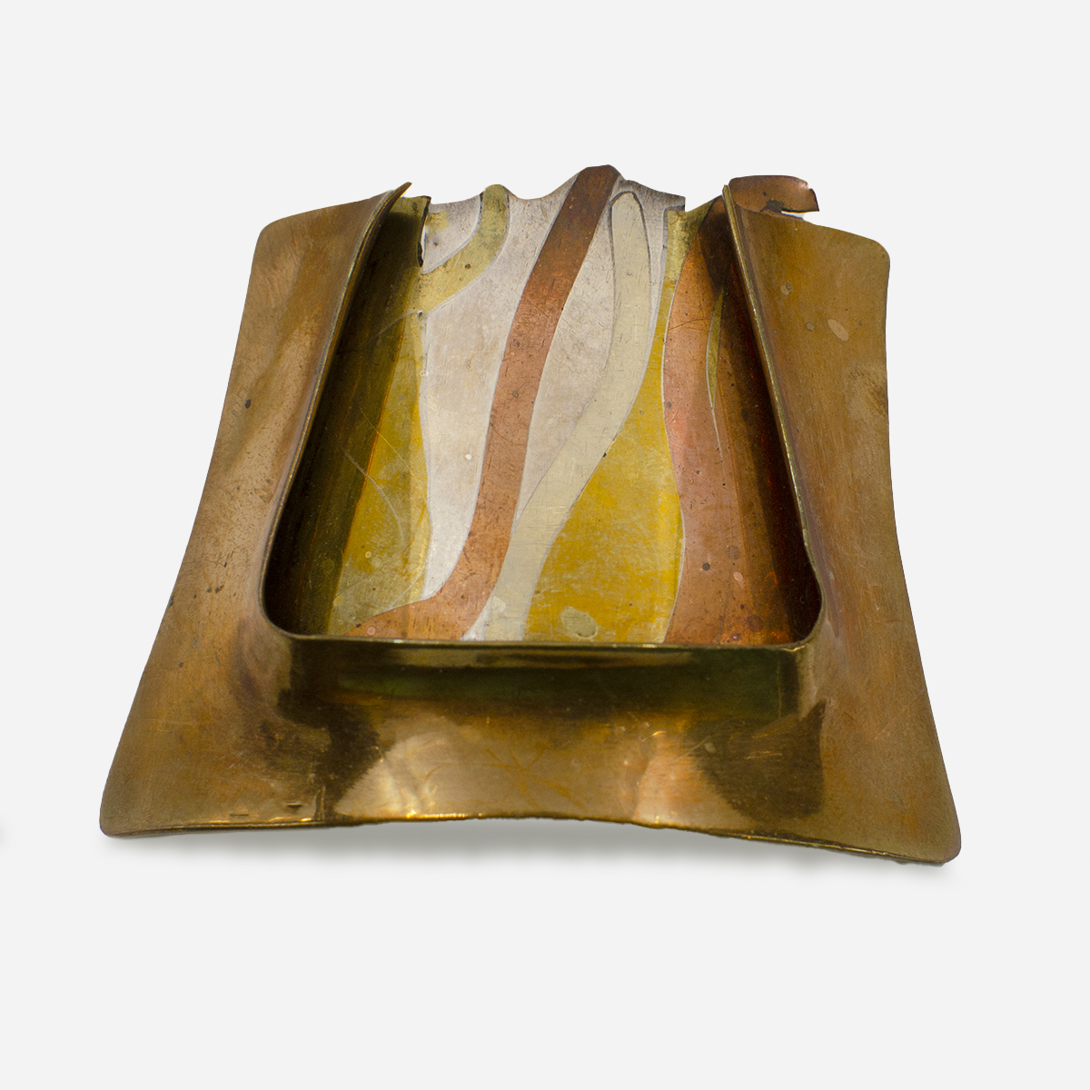 modernist copper brooch