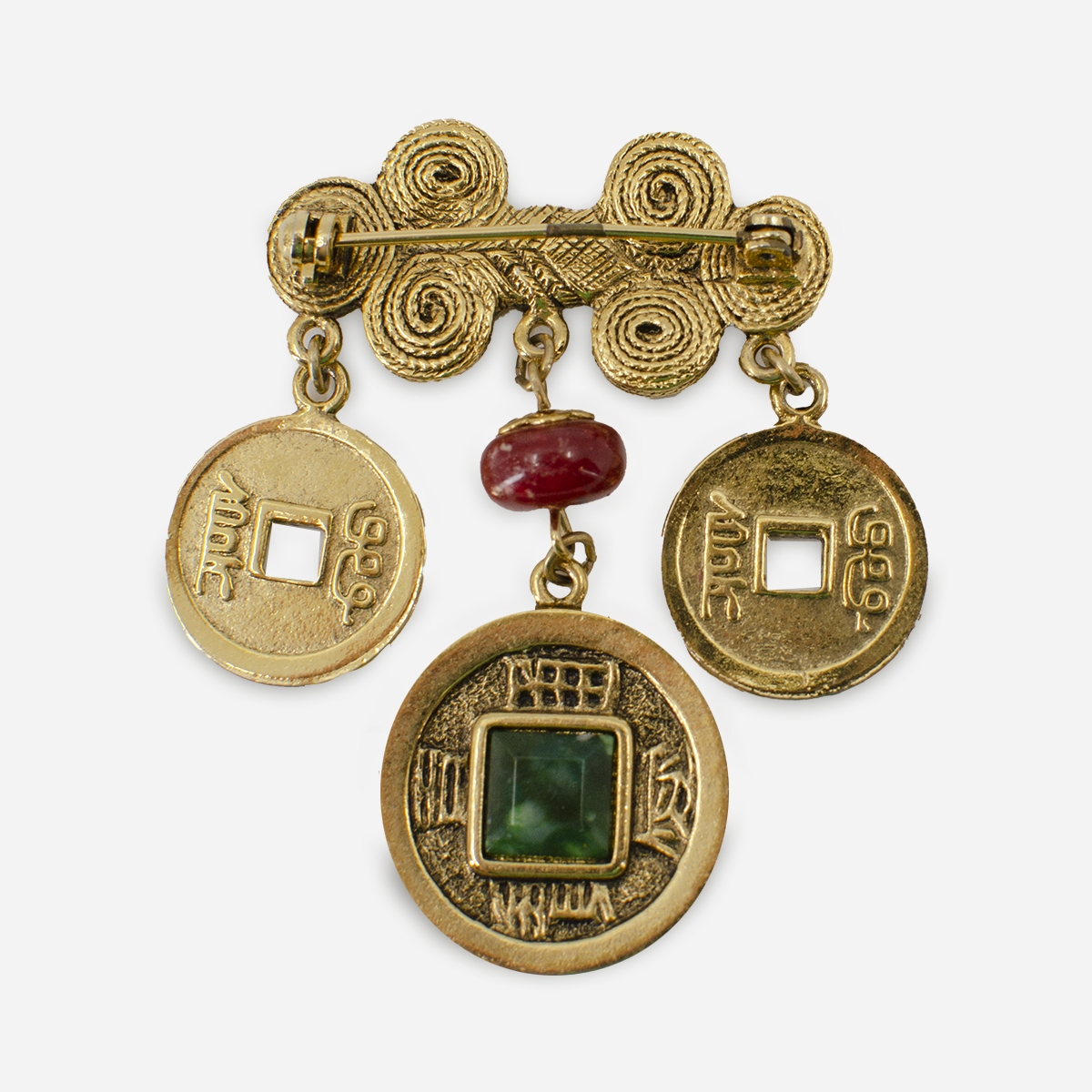 CHINESE COIN brooch