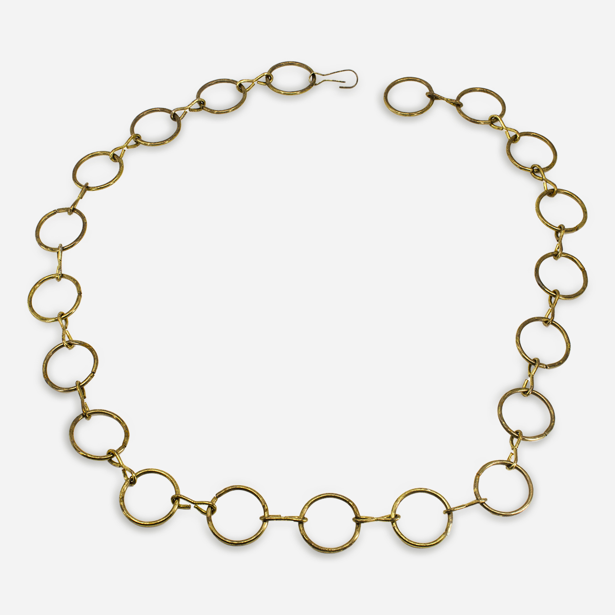 vintage brass ring necklace