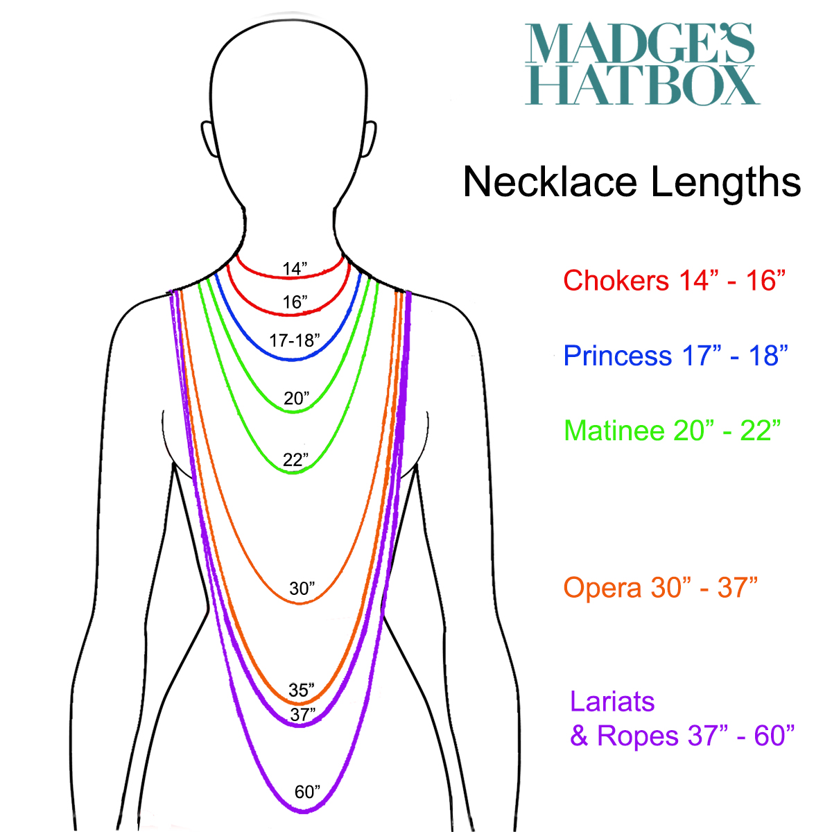 vintage necklace lengths