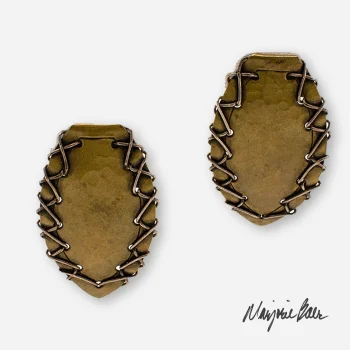 vintage Hammered brass earrings