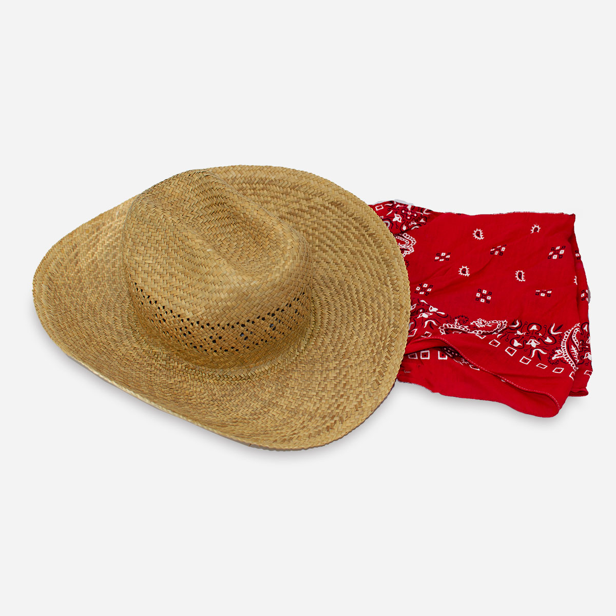 vintage ladies Cowboy hat with red bandana