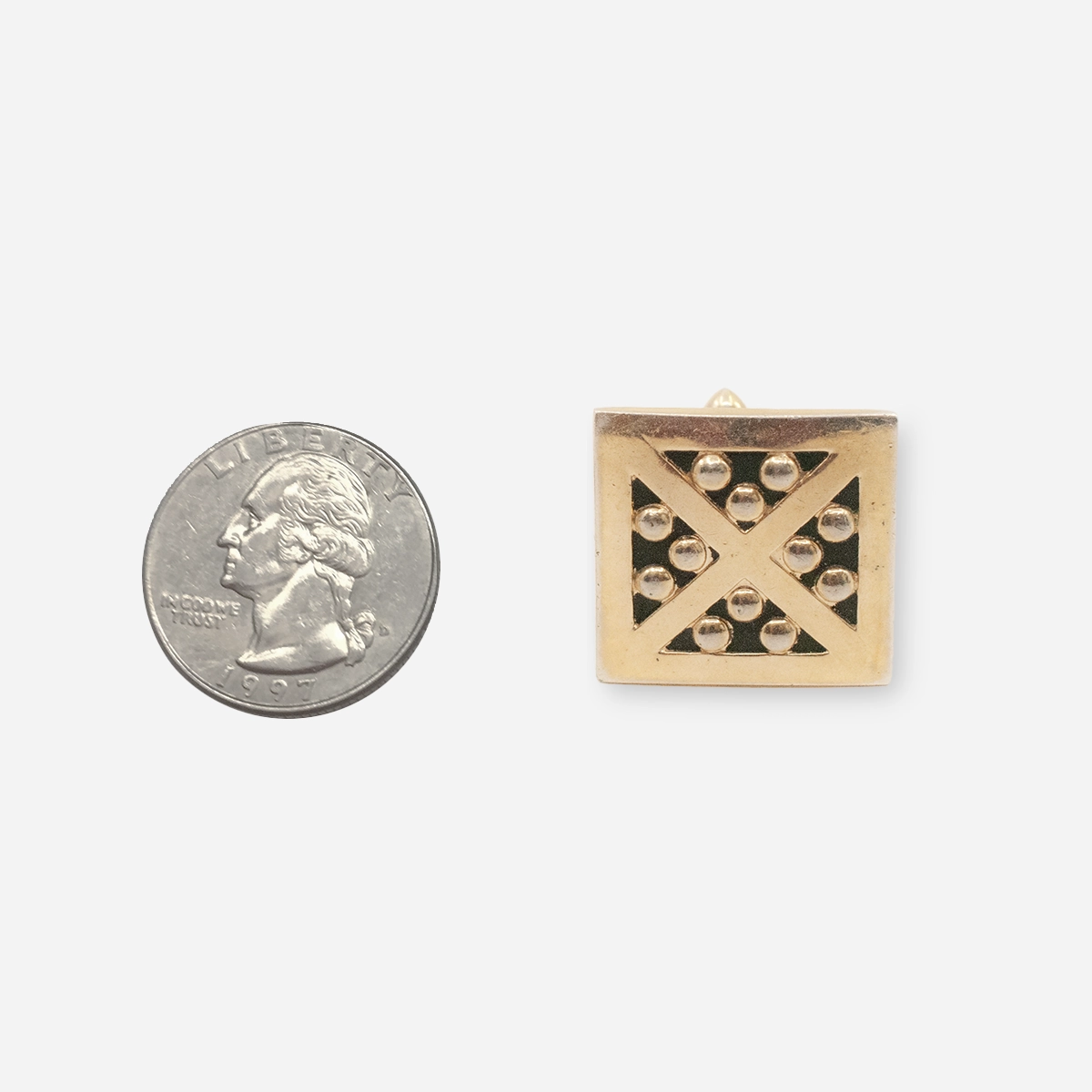 1960s goldtone square cufflinks