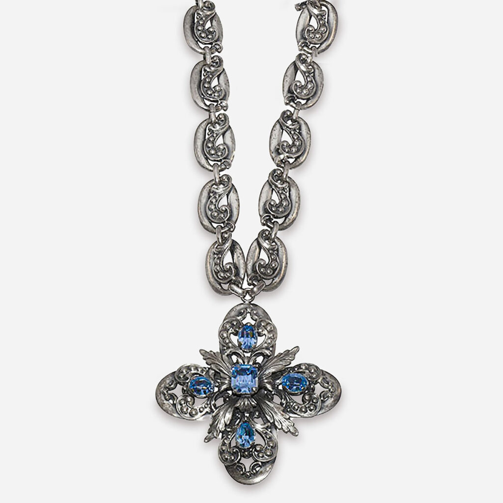 Napier silver plate blue topaz necklace