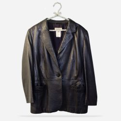 vintage navy leather jacket
