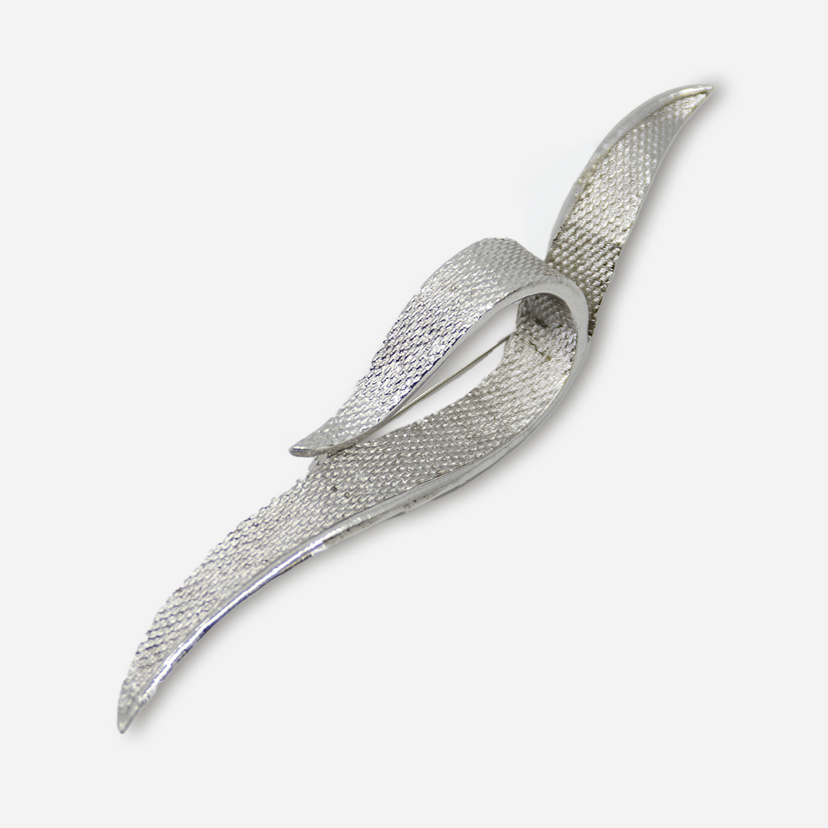 mid century coro silver brooch