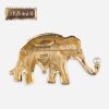 vintage Monet elephant brooch green saddle vintage monet hallmark, jewelry mark