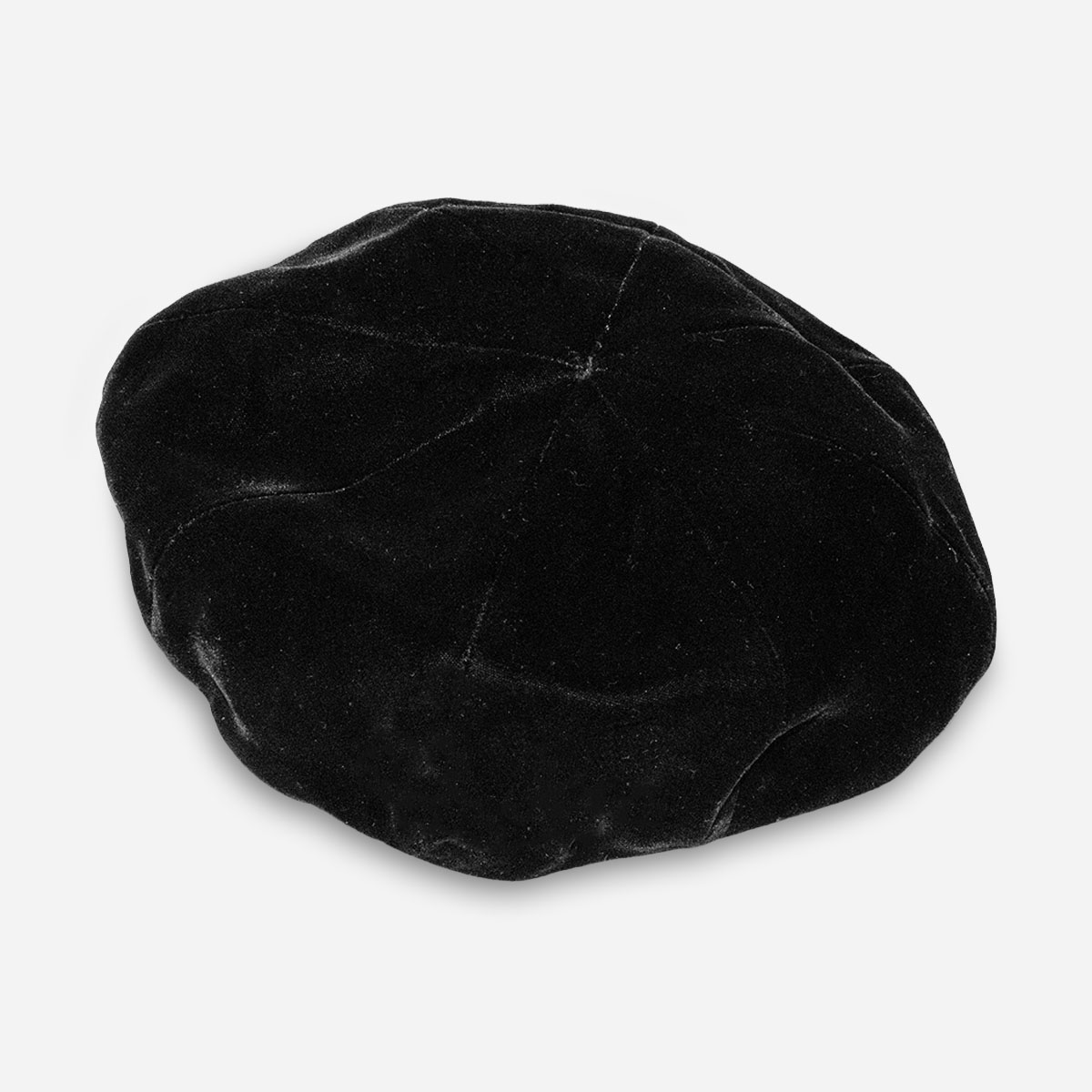 Black pillbox hat in velvet from peck and peck department store
