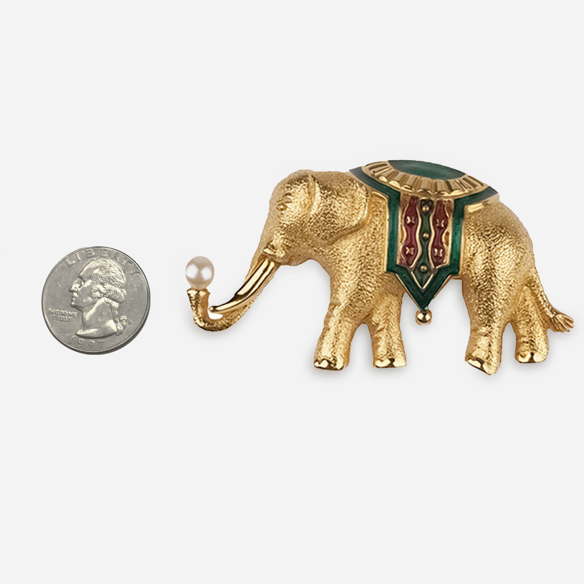 1970s elephant brooch