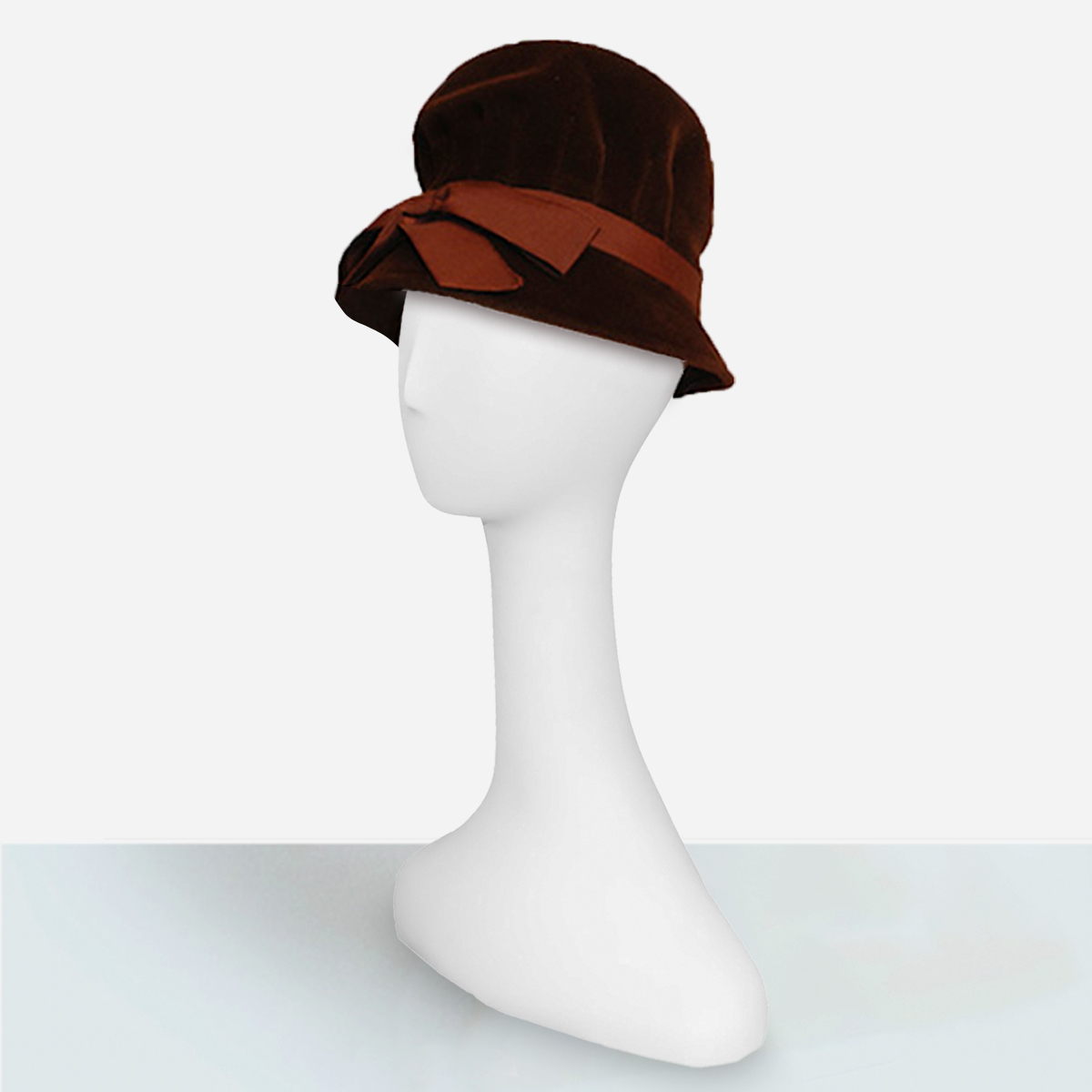 1940s Brown Velvet Hat for women