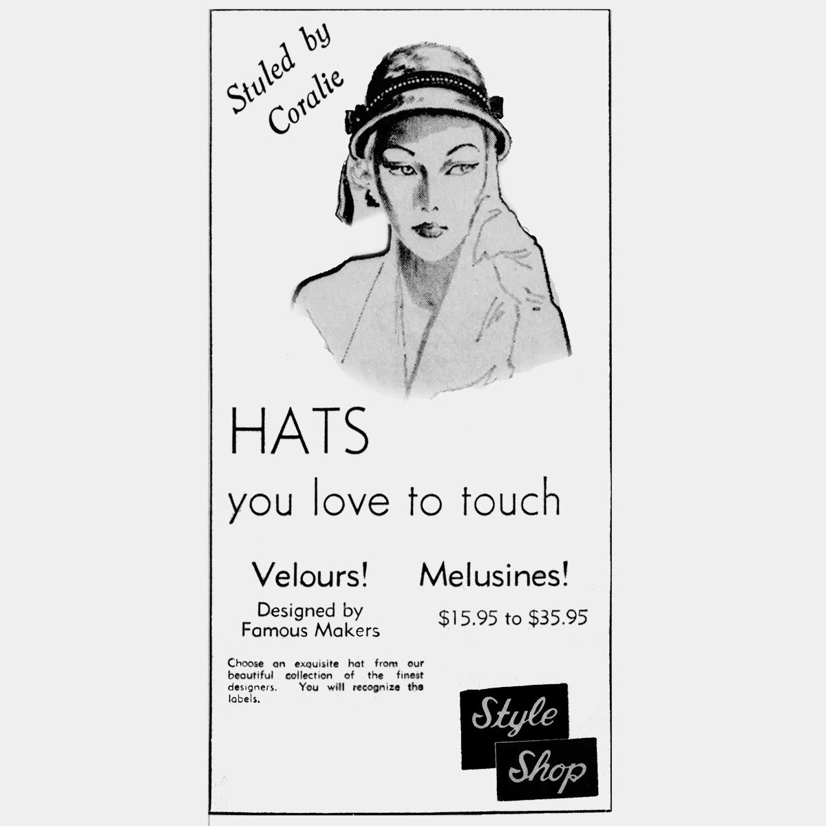 1950s coralie hat ad