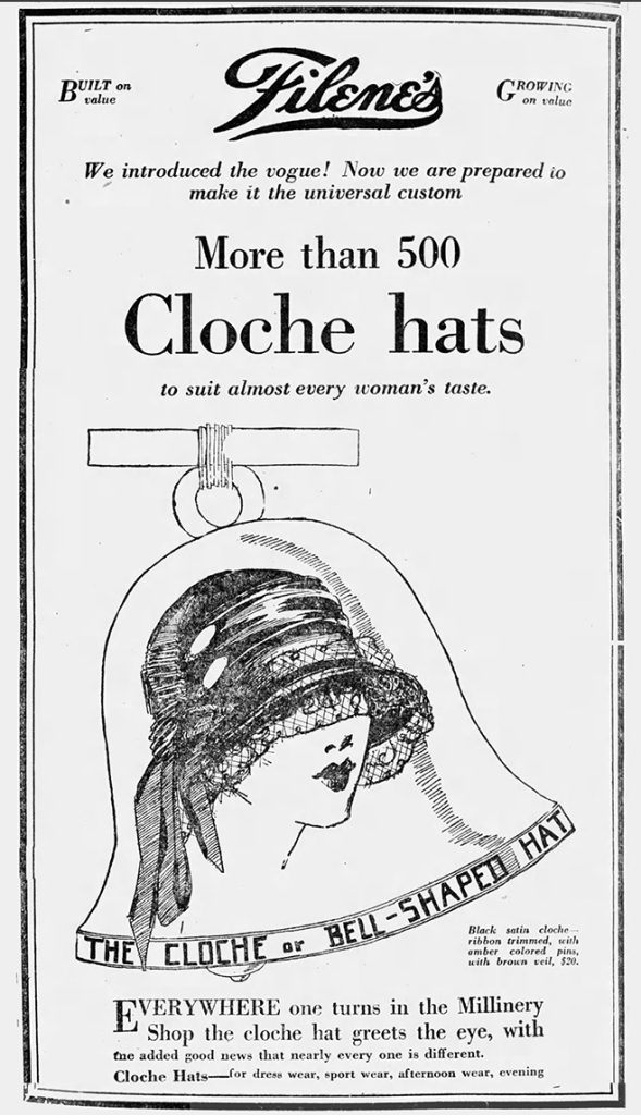 1920s cloche hat advertisement