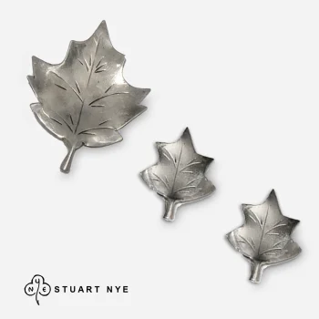 stuart Nye Silver leaf jewelry set