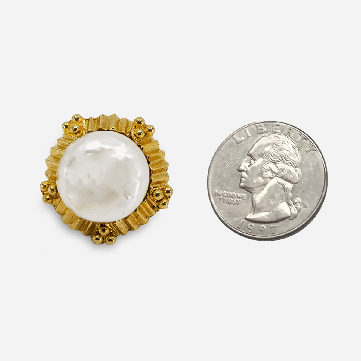 vintage baroque pearl wingback earrings