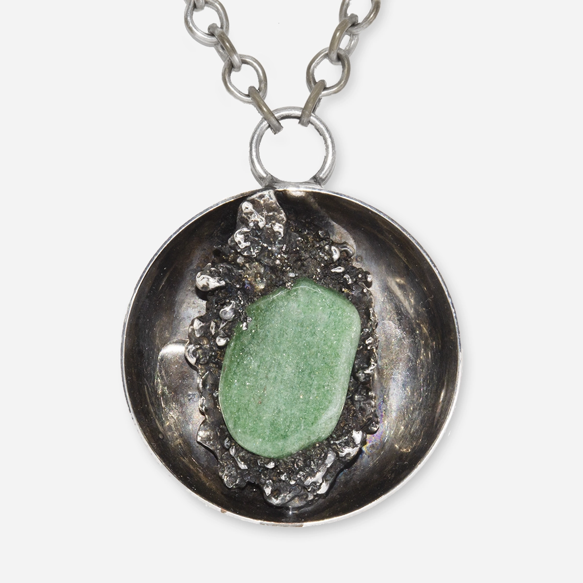 vintage Aventurine Quartz sterling silver pendant