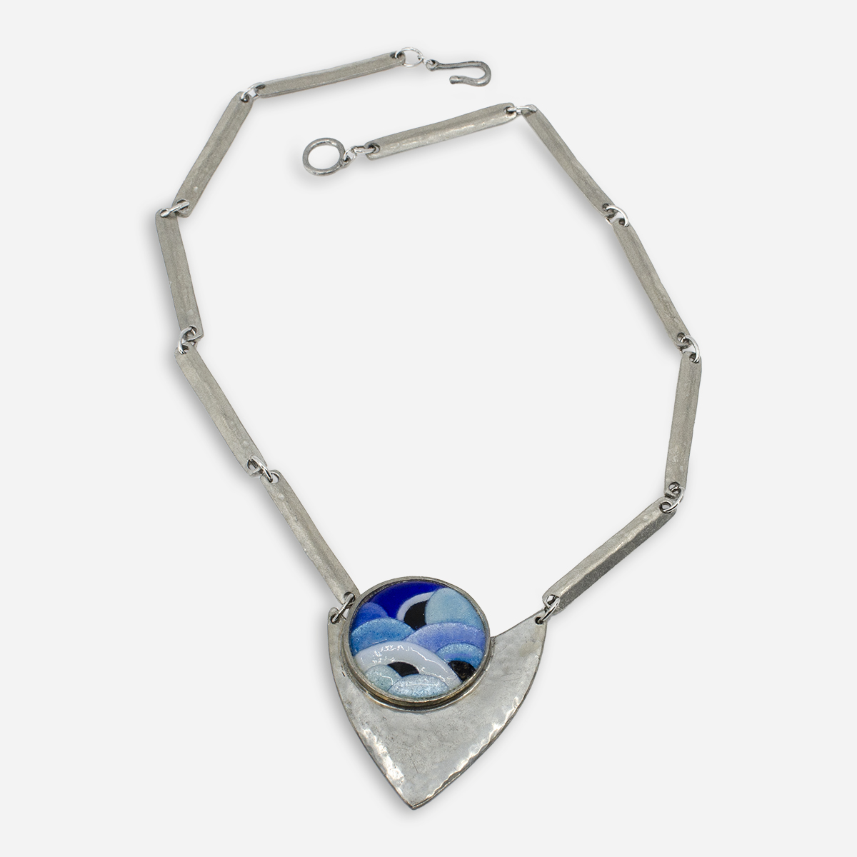 Blue glass pendant necklace