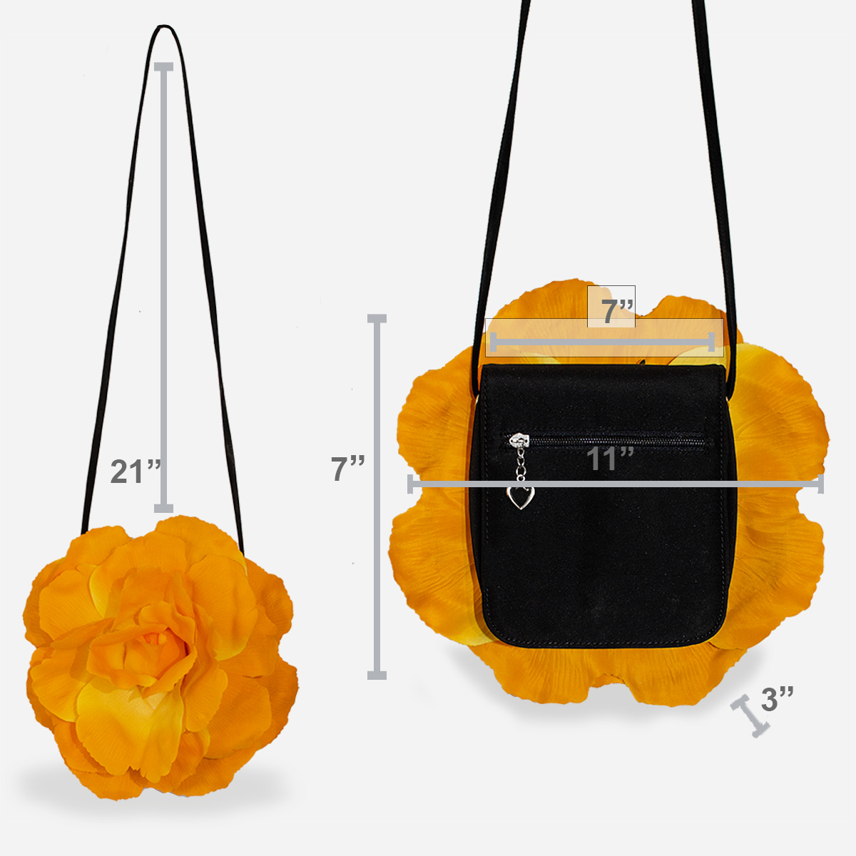 Flower handbag size