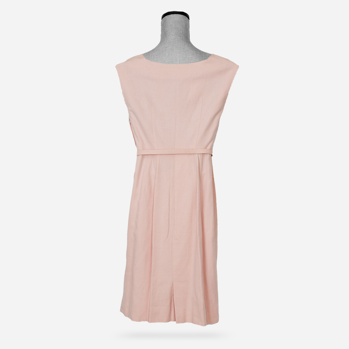 pink summer dress, linen with matching belt
