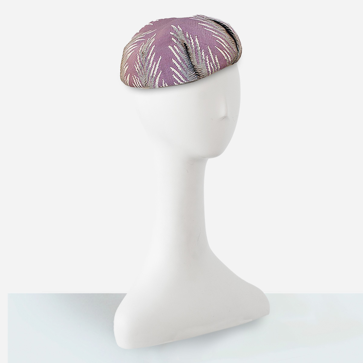 1950s Claude Saint Cyr Hat, Pinton-Aubusson Tapestry Beret, Lavender