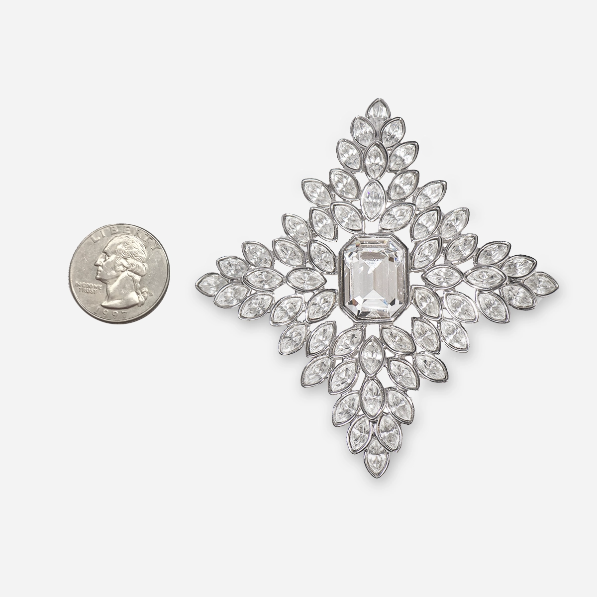 Crystal Cruciform brooch KJL size