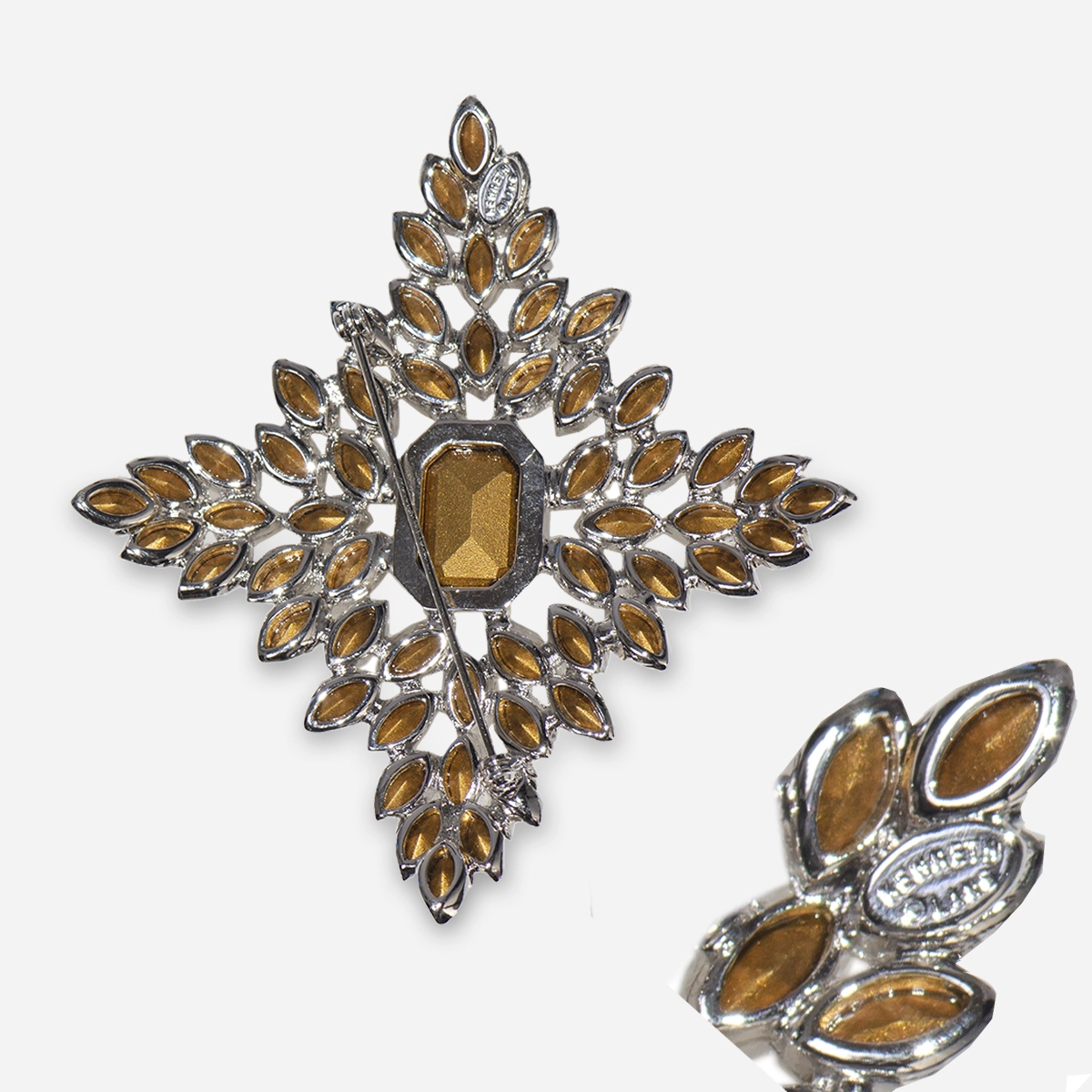 Kenneth Jay Lane Jackie Kennedy Brooch back side