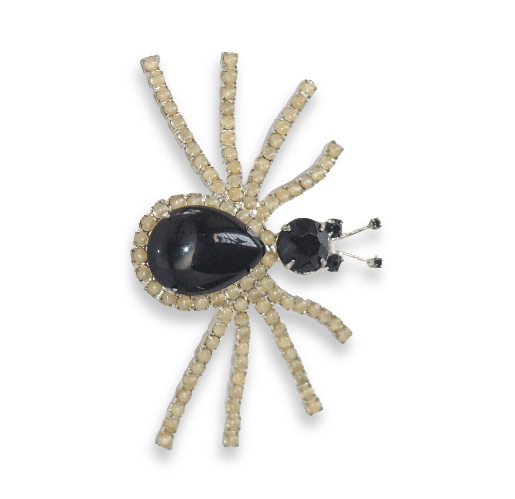 vintage pearl spider brooch