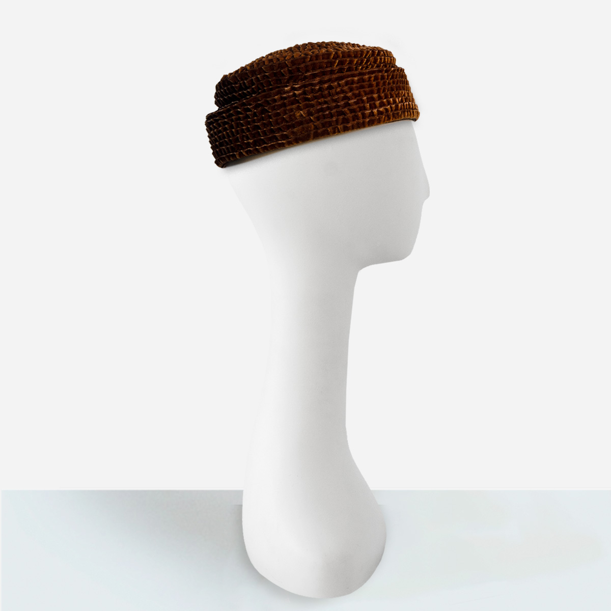 1960s brown velvet hat