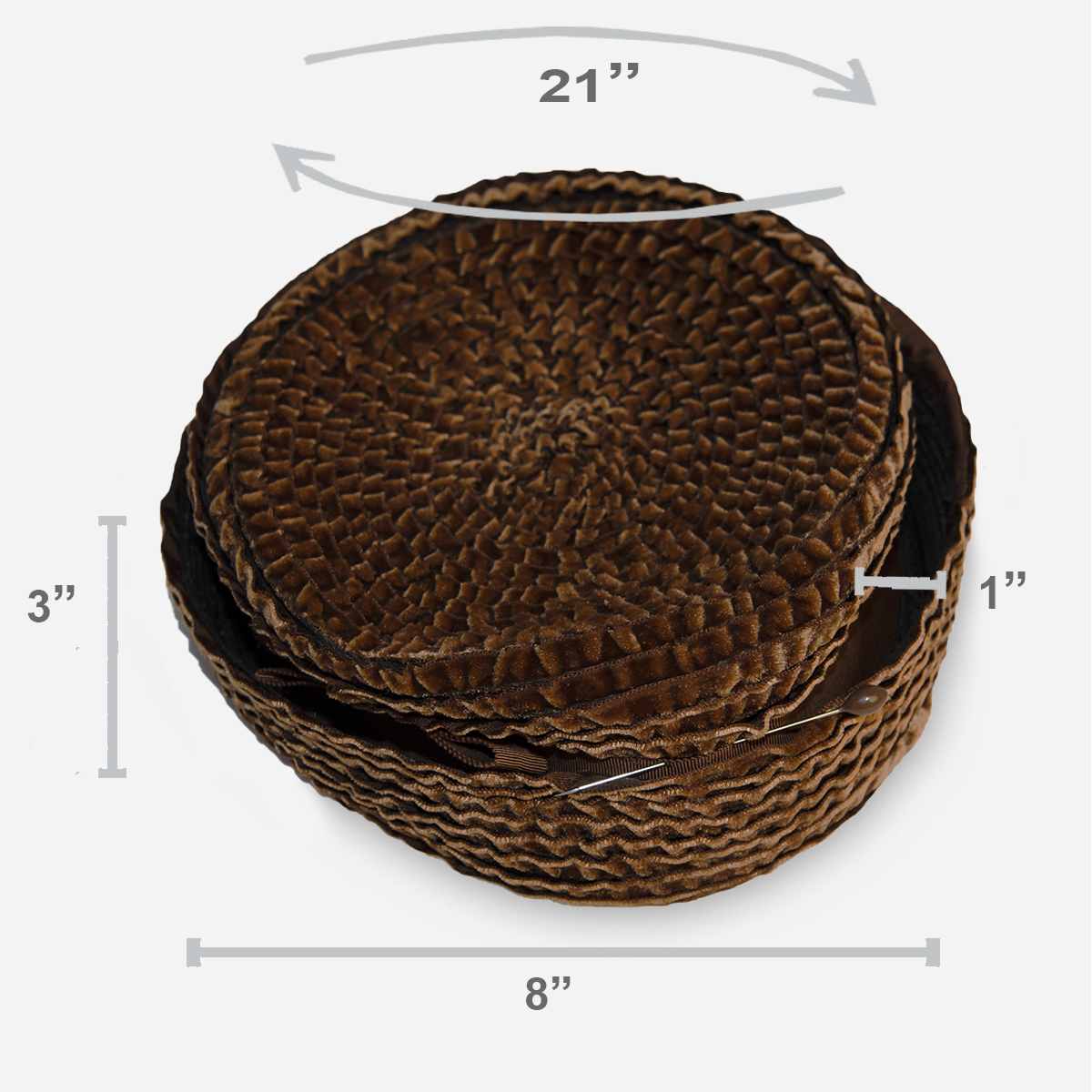 Pillbox hat sizing